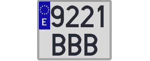 9221BBB matricula cuadrada