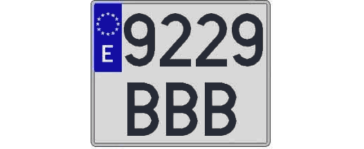 9229BBB matricula cuadrada