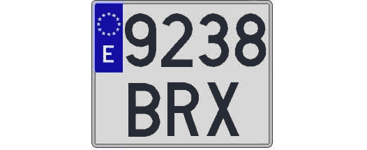 9238BRX matricula cuadrada