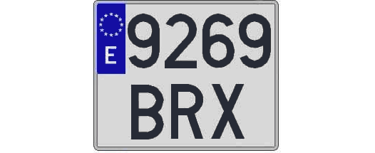 9269BRX matricula cuadrada