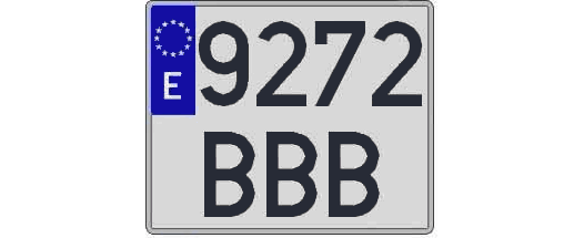 9272BBB matricula cuadrada