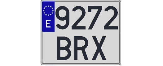 9272BRX matricula cuadrada