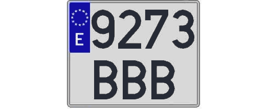 9273BBB matricula cuadrada