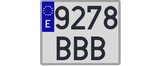 9278BBB matricula cuadrada