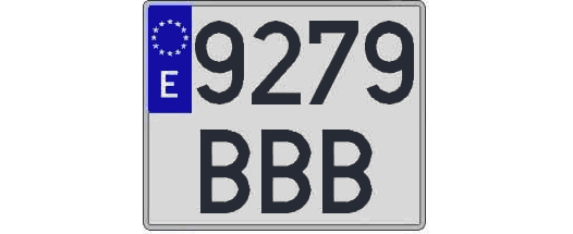 9279BBB matricula cuadrada