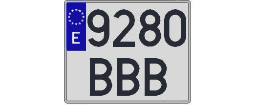 9280BBB matricula cuadrada