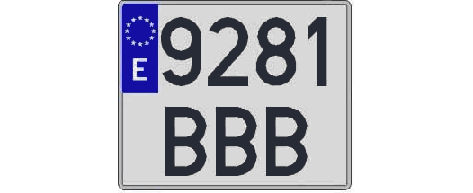 9281BBB matricula cuadrada