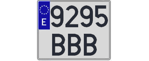 9295BBB matricula cuadrada