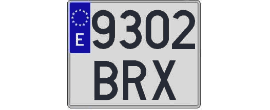 9302BRX matricula cuadrada
