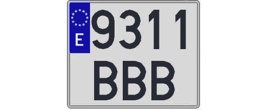 9311BBB matricula cuadrada