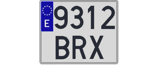 9312BRX matricula cuadrada