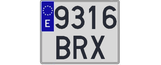 9316BRX matricula cuadrada