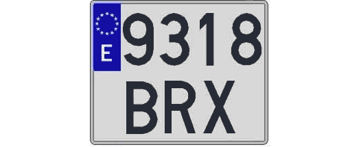 9318BRX matricula cuadrada