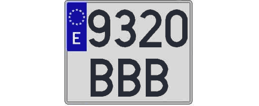 9320BBB matricula cuadrada