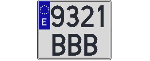 9321BBB matricula cuadrada