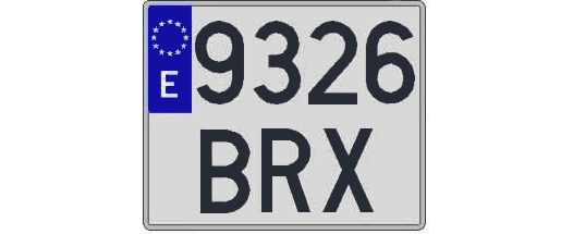 9326BRX matricula cuadrada