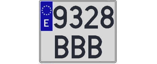 9328BBB matricula cuadrada