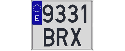 9331BRX matricula cuadrada