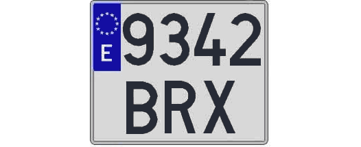 9342BRX matricula cuadrada