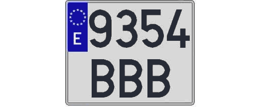 9354BBB matricula cuadrada