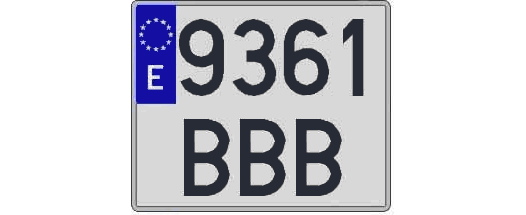 9361BBB matricula cuadrada