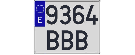 9364BBB matricula cuadrada