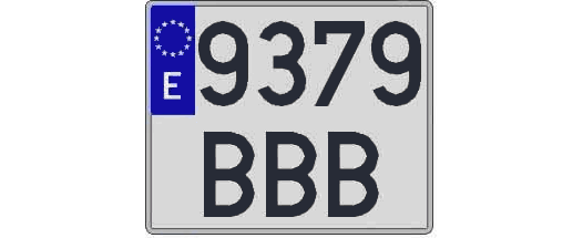 9379BBB matricula cuadrada