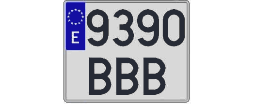 9390BBB matricula cuadrada