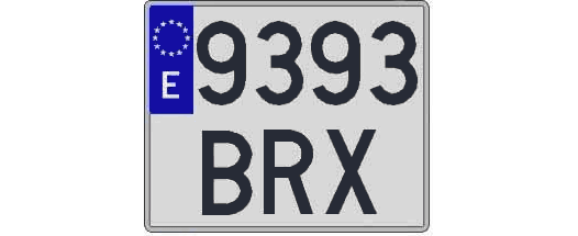 9393BRX matricula cuadrada