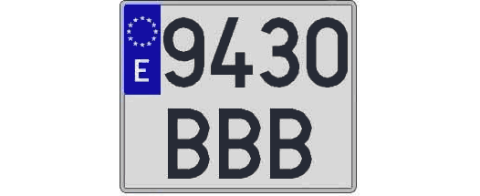 9430BBB matricula cuadrada