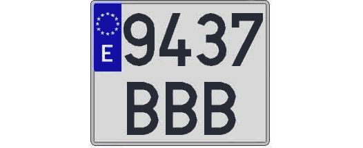 9437BBB matricula cuadrada