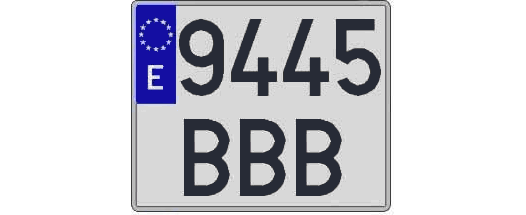 9445BBB matricula cuadrada