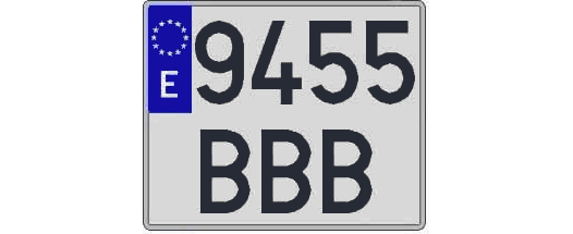 9455BBB matricula cuadrada