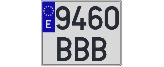 9460BBB matricula cuadrada