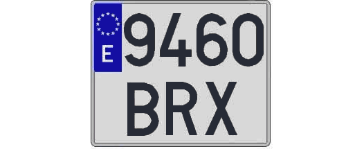 9460BRX matricula cuadrada