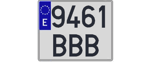 9461BBB matricula cuadrada