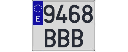 9468BBB matricula cuadrada