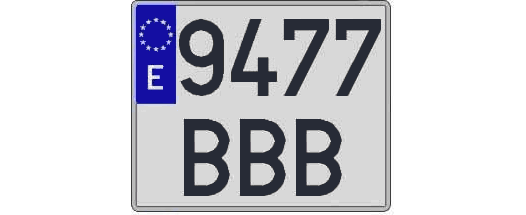 9477BBB matricula cuadrada