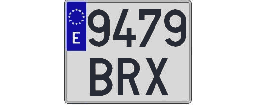 9479BRX matricula cuadrada