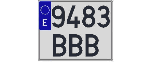 9483BBB matricula cuadrada