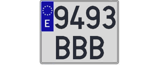 9493BBB matricula cuadrada