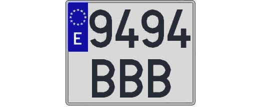 9494BBB matricula cuadrada