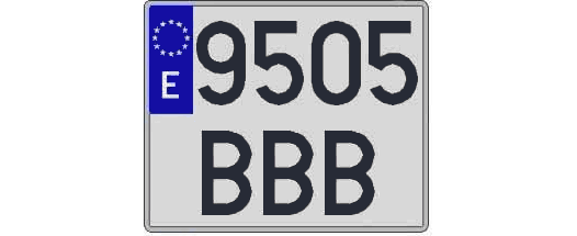 9505BBB matricula cuadrada