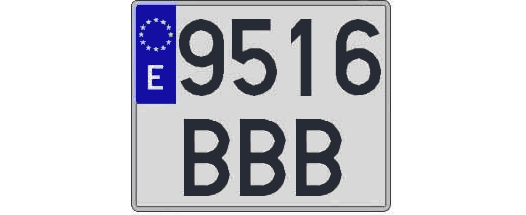 9516BBB matricula cuadrada