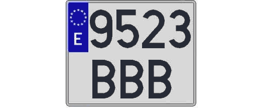 9523BBB matricula cuadrada