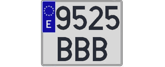 9525BBB matricula cuadrada
