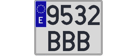 9532BBB matricula cuadrada