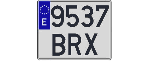 9537BRX matricula cuadrada