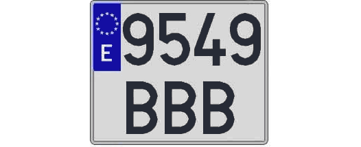 9549BBB matricula cuadrada