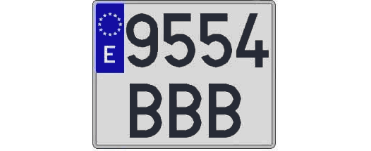 9554BBB matricula cuadrada